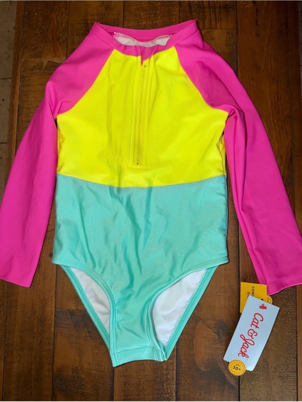 RESERVE IT FOR @smcelroy528 Cat & Jack Girls' Colorblock Long-Sleeve Swimsuit